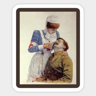 Vintage Science and Medicine, Nurse with a Soldier Sticker